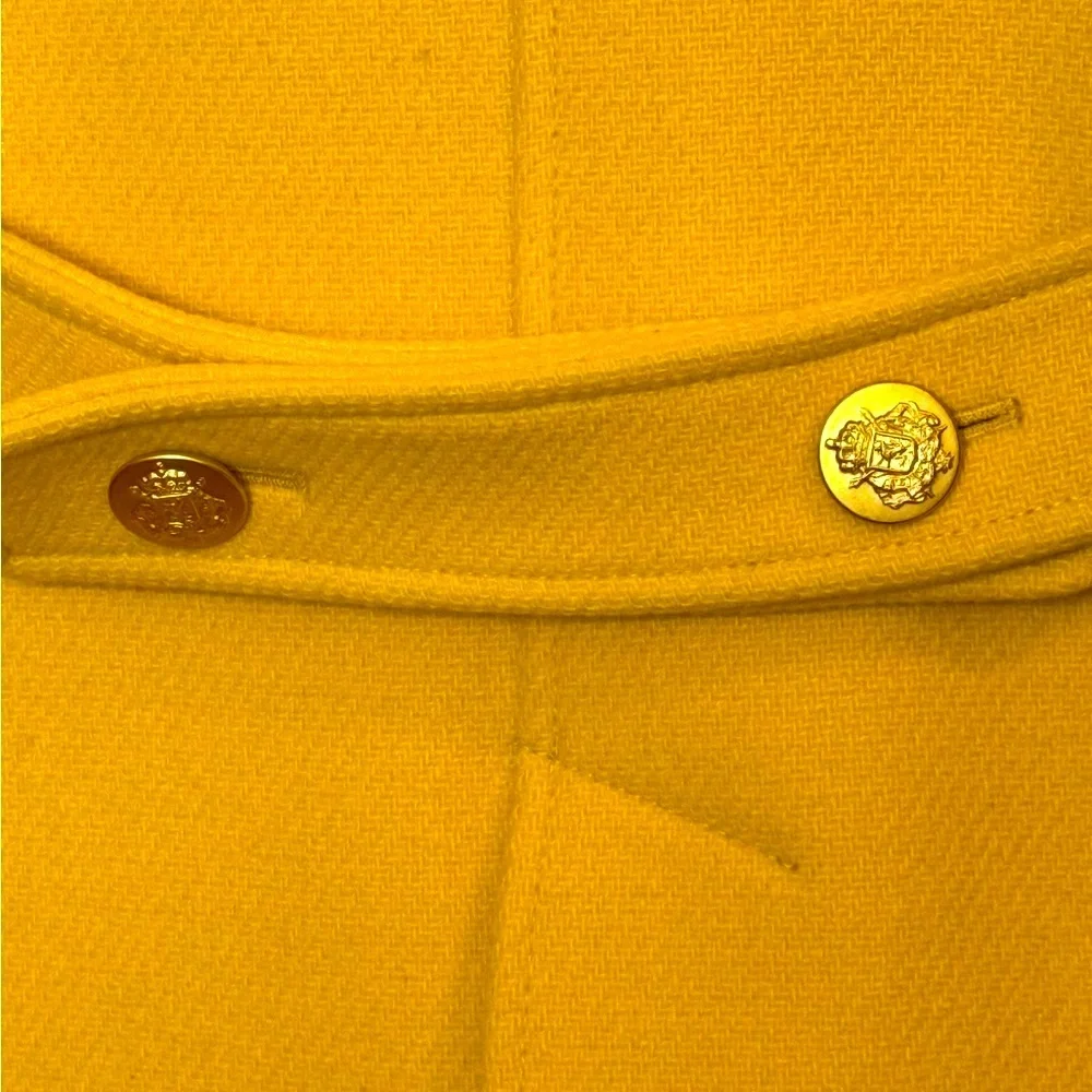J.Crew Stadium Cloth Wool Peacoat Yellow OP Petite bf - Picture 8 of 9